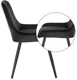 ELIGHTRY Lot de 6 Chaises de Salle à Manger Rétro Chaise de Cuisine avec Dossier Chaise de Salon Assise en Velours et Pieds en Métal,Noir ELIGHTRY Lot de 6 Chaises de Salle à Manger Rétro Chaise de Cuisine avec Dossier Chaise de Salon Assise en Velours et Pieds en Métal,Noir 5