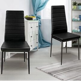 IDMarket – Lot de 6 chaises Romane Noires pour Salle à Manger IDMarket – Lot de 6 chaises Romane Noires pour Salle à Manger 6