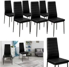 IDMarket – Lot de 6 chaises Romane Noires pour Salle à Manger IDMarket – Lot de 6 chaises Romane Noires pour Salle à Manger 7