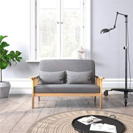 Meerveil – Canape 2 Places – Fauteuil Salon Scandinave Cadre en Bois Surface en Tissu Lin pour Petit Appartement Chambre Bureau (Gris Foncé) Meerveil – Canape 2 Places – Fauteuil Salon Scandinave Cadre en Bois Surface en Tissu Lin pour Petit Appartement Chambre Bureau (Gris Foncé) 5