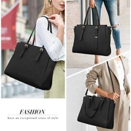 NEWHEY Sac Cabas Femmes Grand PU Cuir Sac de Cours Sac Ordinateur Portable Sac a Main pour Les Cours Lycee 15.6 Pouces Noir NEWHEY Sac Cabas Femmes Grand PU Cuir Sac de Cours Sac Ordinateur Portable Sac a Main pour Les Cours Lycee 15.6 Pouces Noir 7