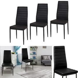 IDMarket – Lot de 6 chaises Romane Noires pour Salle à Manger IDMarket – Lot de 6 chaises Romane Noires pour Salle à Manger 3