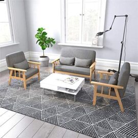 Meerveil – Canape 2 Places – Fauteuil Salon Scandinave Cadre en Bois Surface en Tissu Lin pour Petit Appartement Chambre Bureau (Gris Foncé) Meerveil – Canape 2 Places – Fauteuil Salon Scandinave Cadre en Bois Surface en Tissu Lin pour Petit Appartement Chambre Bureau (Gris Foncé) 7