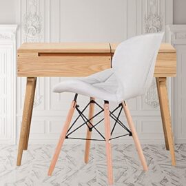 MeillAcc Un lot de 4 chaises de salle à manger médiévale scandinave, chaises en lin avec pieds en bois, adaptées pour les restaurants, le salon MeillAcc Un lot de 4 chaises de salle à manger médiévale scandinave, chaises en lin avec pieds en bois, adaptées pour les restaurants, le salon 4