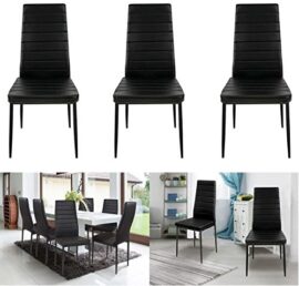 IDMarket – Lot de 6 chaises Romane Noires pour Salle à Manger IDMarket – Lot de 6 chaises Romane Noires pour Salle à Manger 5