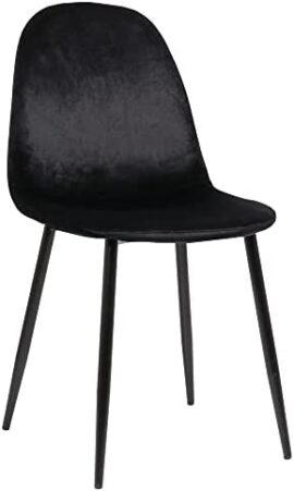 CLP Chaise De Salle A Manger Napier en Similicuir Tissu Ou Velours I Chaise avec Surface D’assise Matelassée Pieds en Metal I Charge Max.150 Kg, Couleur:Noir, matière:Velours CLP Chaise De Salle A Manger Napier en Similicuir Tissu Ou Velours I Chaise avec Surface D’assise Matelassée Pieds en Metal I Charge Max.150 Kg, Couleur:Noir, matière:Velours