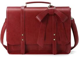 ECOSUSI Sac Cartable Femme PU Cuir Vintage Grand Sac Cartable Vintage Sac à Main avec Noeud Sacoche Ordinateur 15,6″ Malette Bureau Femme Sac en Bandoulière Rouge ECOSUSI Sac Cartable Femme PU Cuir Vintage Grand Sac Cartable Vintage Sac à Main avec Noeud Sacoche Ordinateur 15,6″ Malette Bureau Femme Sac en Bandoulière Rouge