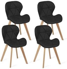 IDMarket Lot de 4 chaises ROBINE Noires pour Salle à Manger IDMarket Lot de 4 chaises ROBINE Noires pour Salle à Manger