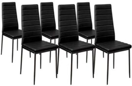 IDMarket - Lot de 6 chaises Romane Noires pour Salle à Manger