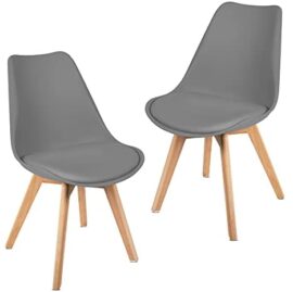 Mc Haus Lena Dark Grey X2 Pack 2 chaises de Salle a Manger, Polypropylène, Gris foncé, 56x48x81cm Mc Haus Lena Dark Grey X2 Pack 2 chaises de Salle a Manger, Polypropylène, Gris foncé, 56x48x81cm