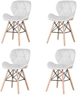 MeillAcc Un lot de 4 chaises de salle à manger médiévale scandinave, chaises en lin avec pieds en bois, adaptées pour les restaurants, le salon MeillAcc Un lot de 4 chaises de salle à manger médiévale scandinave, chaises en lin avec pieds en bois, adaptées pour les restaurants, le salon