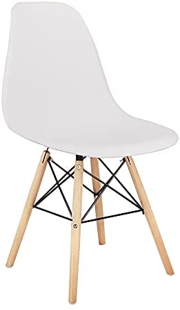 WV LeisureMaster Lot de 6 Chaises Blanches de Salle à Manger Chaise de Cuisine avec Pieds en Bois