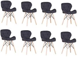 Zmall Lot de 8 chaises de salle à manger rembourrées en lin avec pieds en bois, coussin d’assise doux pour maison, restaurant, réception, coin salon Zmall Lot de 8 chaises de salle à manger rembourrées en lin avec pieds en bois, coussin d’assise doux pour maison, restaurant, réception, coin salon