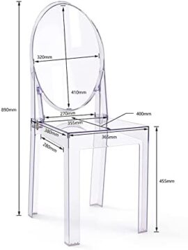 LAFII.T Lot de 1 chaises de Salle à Manger Ghost – Transparent – Style Ghost – Amovible et Non empilable – Transparent LAFII.T Lot de 1 chaises de Salle à Manger Ghost – Transparent – Style Ghost – Amovible et Non empilable – Transparent 7