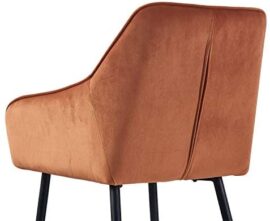 JYMTOM Lot de 2 Chaises en Velours au Style Moderne avec Dossier et Accoudoirs et Des Pieds en Métal (Orange) JYMTOM Lot de 2 Chaises en Velours au Style Moderne avec Dossier et Accoudoirs et Des Pieds en Métal (Orange) 6