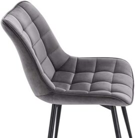 WOLTU 4X Chaise de Salle à Manger Chaise de Cuisine Assise rembourrée en Velours épais Pieds en métal, Gris Foncé,BH142dgr-4 WOLTU 4X Chaise de Salle à Manger Chaise de Cuisine Assise rembourrée en Velours épais Pieds en métal, Gris Foncé,BH142dgr-4 7