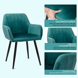 Lot de 2 Chaises de Salle à Manger Chaise Velours Chaises Scandinaves Fauteuil Chaise de Cuisine Rembourrée en Tissu Chaise de Salon Rétro, Vert Foncé Lot de 2 Chaises de Salle à Manger Chaise Velours Chaises Scandinaves Fauteuil Chaise de Cuisine Rembourrée en Tissu Chaise de Salon Rétro, Vert Foncé 3