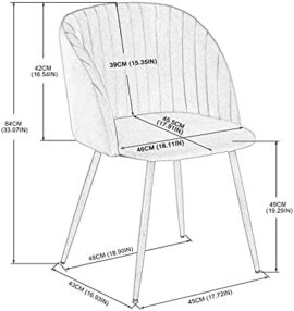 DORAFAIR Fauteuil en Tissu Velours Rétro,Chaises de Salle à Manger Scandinave avec Dossier rembourré et Coussin, Métal en Finition Spray Gold Jambes – Vert DORAFAIR Fauteuil en Tissu Velours Rétro,Chaises de Salle à Manger Scandinave avec Dossier rembourré et Coussin, Métal en Finition Spray Gold Jambes – Vert 6