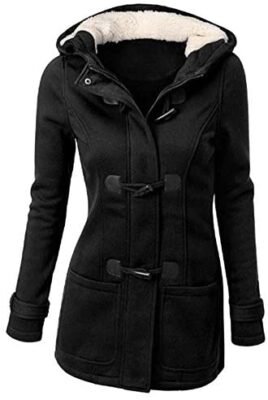 GHYUGR Femmes Manteaux à Capuche Bouton Corne Blouson Veste Jacket Chaud Épais Hoodie Hoody Outwear Automne Hiver Slim Fit GHYUGR Femmes Manteaux à Capuche Bouton Corne Blouson Veste Jacket Chaud Épais Hoodie Hoody Outwear Automne Hiver Slim Fit 3