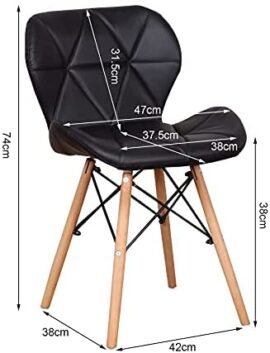 Uderkiny Lot de 4 chaises – Chaise de Salle à Manger avec Dossier en Cuir et Pieds en Bois de hêtre, Convient à la Salle à Manger à la Cuisine au Salon, etc (Noir01) Uderkiny Lot de 4 chaises – Chaise de Salle à Manger avec Dossier en Cuir et Pieds en Bois de hêtre, Convient à la Salle à Manger à la Cuisine au Salon, etc (Noir01) 2