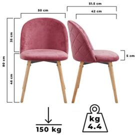 Chaise de Salle à Manger en Velours – Lot de 2, 4, 6, 8, Pieds en Bois Hêtre, Style Moderne, Couleurs au Choix – Chaise Scandinave pour Salon, Chambre, Cuisine, Bureau (Lot de 8, Rose) Chaise de Salle à Manger en Velours – Lot de 2, 4, 6, 8, Pieds en Bois Hêtre, Style Moderne, Couleurs au Choix – Chaise Scandinave pour Salon, Chambre, Cuisine, Bureau (Lot de 8, Rose) 4