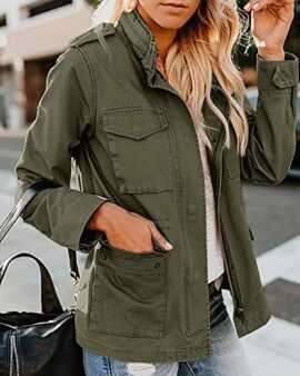 Imily Bela Veste Femme Militaire Blouson Parka pour Femme Mi-Saison Manteau Court Utility Jacket Imily Bela Veste Femme Militaire Blouson Parka pour Femme Mi-Saison Manteau Court Utility Jacket 2