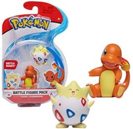 Bandai - Pokémon - Pack de 2 figurines Battle - Salamèche (Charmander) & Togepi - Figurines 5 cm à collectionner - WT97884