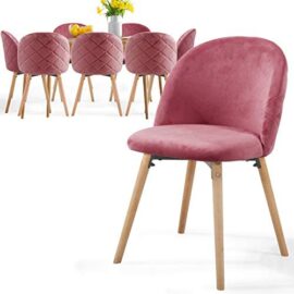 Chaise de Salle à Manger en Velours – Lot de 2, 4, 6, 8, Pieds en Bois Hêtre, Style Moderne, Couleurs au Choix – Chaise Scandinave pour Salon, Chambre, Cuisine, Bureau (Lot de 8, Rose) Chaise de Salle à Manger en Velours – Lot de 2, 4, 6, 8, Pieds en Bois Hêtre, Style Moderne, Couleurs au Choix – Chaise Scandinave pour Salon, Chambre, Cuisine, Bureau (Lot de 8, Rose)