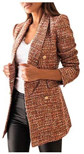 Dasongff Blazer Longue Manteau à Carreaux Femme Grande Taille Vestes Femmes Automne Blouson Fleuri Revers Manteaux Femmes Longs Demi-Saison Caban Long Outwear Coat Veste Manteaus Hiver Dasongff Blazer Longue Manteau à Carreaux Femme Grande Taille Vestes Femmes Automne Blouson Fleuri Revers Manteaux Femmes Longs Demi-Saison Caban Long Outwear Coat Veste Manteaus Hiver