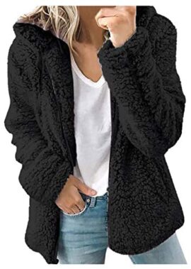 Dasongff Vestes Teddy Femme Oversize Manteau Manche Longue Streetwear Jacket Cardigan Mode Hiver Chaud Tops Peluche Revers Chic et Élégant Veste en Fausse Fourrure Blouson Polaire Femme Chaude