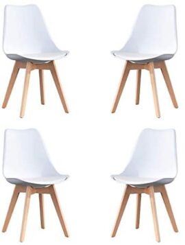 Ensemble de chaises de Salle à Manger 2/4 Chaise de Bureau à Domicile avec siège rembourré Pieds en Bois pour Salle à Manger Cuisine Salon Chambre Maison Cuisine Meubles (White) Ensemble de chaises de Salle à Manger 2/4 Chaise de Bureau à Domicile avec siège rembourré Pieds en Bois pour Salle à Manger Cuisine Salon Chambre Maison Cuisine Meubles (White)