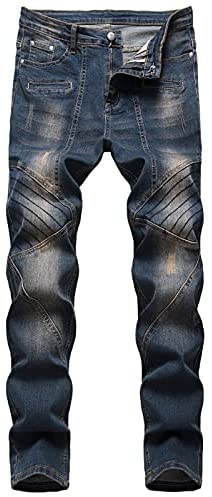 Jeans Homme Casual Hommes Jeans Solid Slim Fit Full Longueur Pantalon Crayon Plus Taille Denim Jeans Pour Hommes DéChiréS Pants MâLe