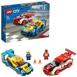 LEGO 60256 City Les Voitures de Course, Jeu de Construction avec Pilotes, Véhicules de Rallye Jouet Enfants de 5 Ans et +