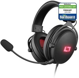 Lioncast Casque de Jeu USB LX55 Pro – Son Multicanal 7.1 Virtuel, Casque Supra-Auriculaire – 53mm Haut-Parleur Néodyme, Lumière RGB, Micro Détachable – Compatible PC, Playstation, Xbox, Switch Lioncast Casque de Jeu USB LX55 Pro – Son Multicanal 7.1 Virtuel, Casque Supra-Auriculaire – 53mm Haut-Parleur Néodyme, Lumière RGB, Micro Détachable – Compatible PC, Playstation, Xbox, Switch