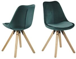 Marque Amazon - Movian Arendsee - Lot de 2 chaises de salle à manger, 55 x 48,5 x 85 cm, Vert