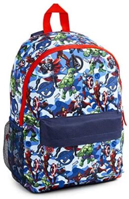 Marvel Sac à Dos Enfant des Super Heros Avengers Captain America, Iron Man, Thor Et Hulk, Cartable Scolaire Grande Capacité pour Ecole Primaire, College, Lycée, Idée Cadeau Garcon Et Ado