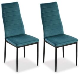 Mimma 21940011 Lot de 2 chaises de Salle à Manger en Velours Valentina, Fer, Vert, 96 x 53 x 43 cm Mimma 21940011 Lot de 2 chaises de Salle à Manger en Velours Valentina, Fer, Vert, 96 x 53 x 43 cm