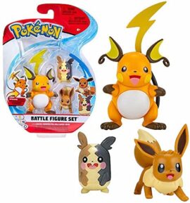 Pokemon Sélection Battle Figures | Ensemble de 3 Figurine d'action de Jeu, Chiffres du Jeu:Raichu. Morpeko & Évoli