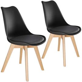 TecTake 800852 Lot de 2 Chaises de Salle à Manger Style Scandinave Mobilier d´Intérieur Pieds Bois Massif Design Moderne – Diverses Couleurs (Noir) TecTake 800852 Lot de 2 Chaises de Salle à Manger Style Scandinave Mobilier d´Intérieur Pieds Bois Massif Design Moderne – Diverses Couleurs (Noir)