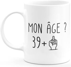 quotedazur Idée Cadeau 40 ans Homme Femme - Cadeau Anniversaire Quarante Ans - Idée Cadeau Original, Humour, Drôle, Rigolo, Fun - Mug Tasse Café Thé Pas Cher