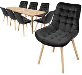 Miadomodo® Chaise de Salle à Manger en Velours – Lot de 2, 4, 6, 8, Pieds en Bois Hêtre, Style Rétro, Couleurs au Choix – Chaise Scandinave pour Salon, Chambre, Cuisine, Bureau (Lot de 8, Noir) Miadomodo® Chaise de Salle à Manger en Velours – Lot de 2, 4, 6, 8, Pieds en Bois Hêtre, Style Rétro, Couleurs au Choix – Chaise Scandinave pour Salon, Chambre, Cuisine, Bureau (Lot de 8, Noir)