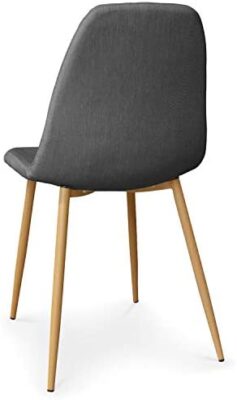 Menzzo Gao Lot de 4 Chaises Scandinaves, Tissu, Gris, 45 x 55 x 87 cm Menzzo Gao Lot de 4 Chaises Scandinaves, Tissu, Gris, 45 x 55 x 87 cm 3