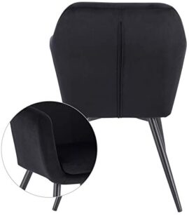 E-starain 1 Pièce Chaise de Salle à Manger Chaise de Cuisine Rétro Chaise de Salon Rembourrée en Velours,Pied en métal,Chaise avec Dossier et Accoudoirs,Noir E-starain 1 Pièce Chaise de Salle à Manger Chaise de Cuisine Rétro Chaise de Salon Rembourrée en Velours,Pied en métal,Chaise avec Dossier et Accoudoirs,Noir 6