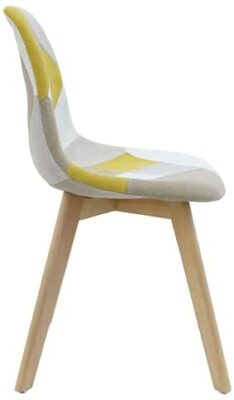 HOME DECO FACTORY Lot de 2 Chaises Patchwork, Hêtre, Jaune, 58×86,5×47 cm HOME DECO FACTORY Lot de 2 Chaises Patchwork, Hêtre, Jaune, 58×86,5×47 cm 3