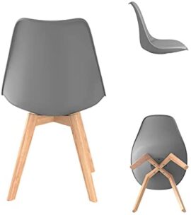 Lot de 6 Chaises de Salle à Manger en Chêne – Chaise Scandinave avec Rembourrée Confort Ergonomique Design Rétro – Chaise de Bureau Cuisine Pieds de chêne – Gris Lot de 6 Chaises de Salle à Manger en Chêne – Chaise Scandinave avec Rembourrée Confort Ergonomique Design Rétro – Chaise de Bureau Cuisine Pieds de chêne – Gris 6