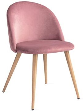 Mc Haus SOFI – Lot de 2 chaises salle à manger siège rembourré en velours couleur bordeaux salon style scandinave et pieds en métal à effet bois 49x46x77cm Mc Haus SOFI – Lot de 2 chaises salle à manger siège rembourré en velours couleur bordeaux salon style scandinave et pieds en métal à effet bois 49x46x77cm 2