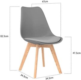 Lot de 6 Chaises de Salle à Manger en Chêne – Chaise Scandinave avec Rembourrée Confort Ergonomique Design Rétro – Chaise de Bureau Cuisine Pieds de chêne – Gris Lot de 6 Chaises de Salle à Manger en Chêne – Chaise Scandinave avec Rembourrée Confort Ergonomique Design Rétro – Chaise de Bureau Cuisine Pieds de chêne – Gris 5