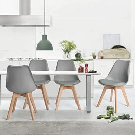 Lot de 6 Chaises de Salle à Manger en Chêne – Chaise Scandinave avec Rembourrée Confort Ergonomique Design Rétro – Chaise de Bureau Cuisine Pieds de chêne – Gris Lot de 6 Chaises de Salle à Manger en Chêne – Chaise Scandinave avec Rembourrée Confort Ergonomique Design Rétro – Chaise de Bureau Cuisine Pieds de chêne – Gris 8