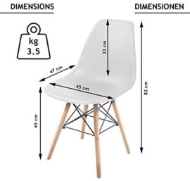 MIADOMODO® Chaises de Salle à Manger Scandinaves – Set de 2, 4, 6, 8, Pieds en Bois Hêtre, Style Moderne Rétro, Couleurs au Choix – Chaise pour Salon, Chambre, Cuisine (Set de 2, Blanc) MIADOMODO® Chaises de Salle à Manger Scandinaves – Set de 2, 4, 6, 8, Pieds en Bois Hêtre, Style Moderne Rétro, Couleurs au Choix – Chaise pour Salon, Chambre, Cuisine (Set de 2, Blanc) 3