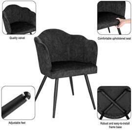 WOLTU BH313dgr-1 1 pièce Chaise de Salle à Manger en Velours avec Dossier en Pétale et Pieds en Métalliques Fauteuil Relaxant Chaise de Réception Gris Foncé WOLTU BH313dgr-1 1 pièce Chaise de Salle à Manger en Velours avec Dossier en Pétale et Pieds en Métalliques Fauteuil Relaxant Chaise de Réception Gris Foncé 3